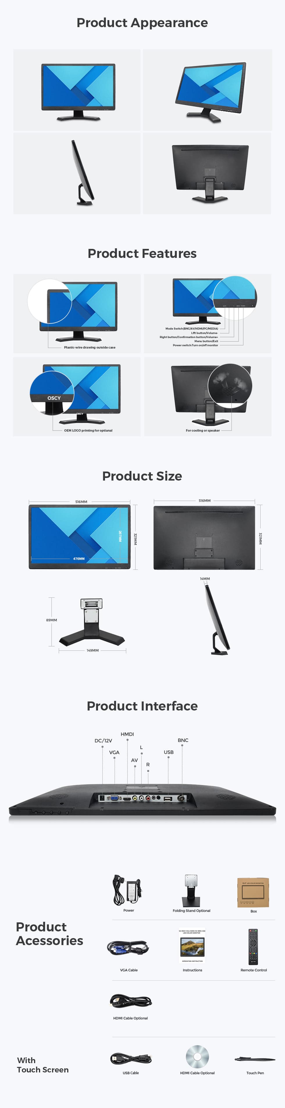22 Inch Touch Screen Monitor Supplier