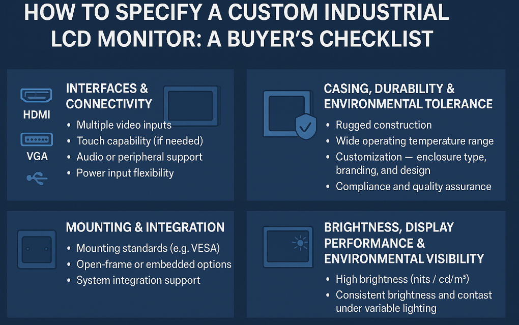 How to Specify a Custom Industrial LCD Monitor